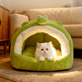 Thickened Warm Semi-Enclosed Cat Bed for Winter, 36x36x32cm, 48x40x38cm, 55x50x36cm