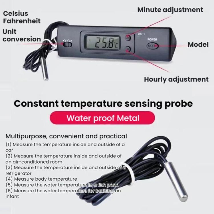 Mini Embedded Waterproof Large Screen Electronic Digital Display Thermometer
