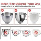 Silicone Lid For KitchenAid Mixer Bowls Compatible With 4.5QT & 5QT Stainless Steel Bowls + Freezer Bowl, Silicone Lid