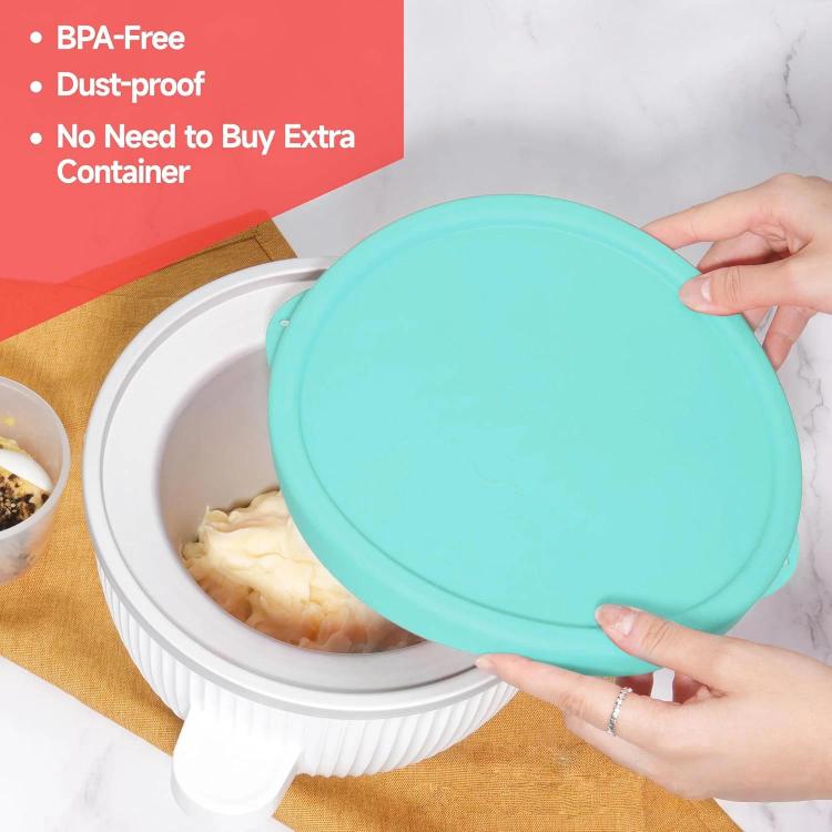 Silicone Lid For KitchenAid Mixer Bowls Compatible With 4.5QT & 5QT Stainless Steel Bowls + Freezer Bowl, Silicone Lid