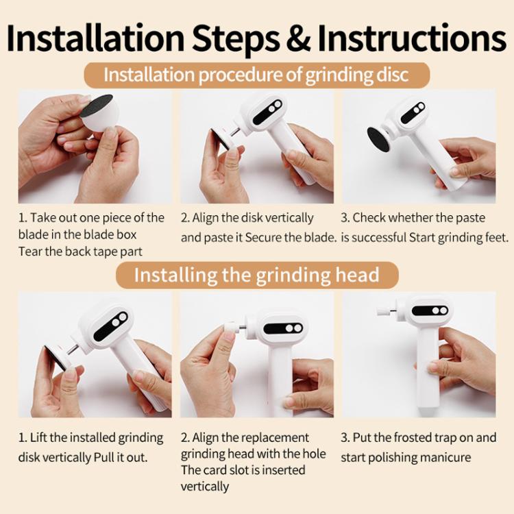 Pistol Grip Electric Callus Remover With LCD Screen Rechargeable 6 Speed Settings Portable Pedicure Tool