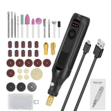 Rechargeable Electric Grinding Pen Kit 3-Speed Adjustable Cordless Engraver with LED Indicator