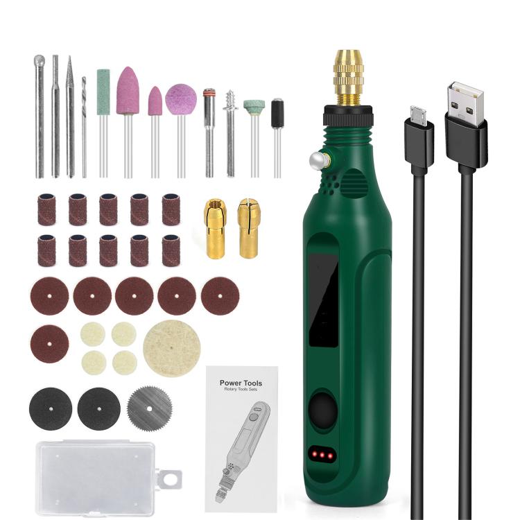 Rechargeable Electric Grinding Pen Kit 3-Speed Adjustable Cordless Engraver with LED Indicator