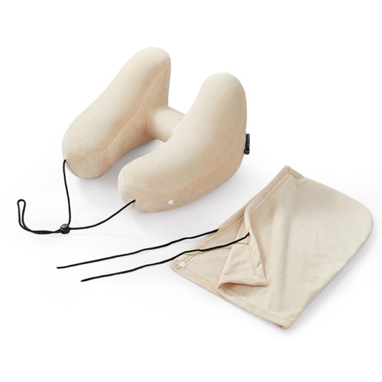 Travel H-shaped Inflatable Pillow Car Long-distance Airplane Nap Neck Pillow, With Hat Navy, With Hat Gray, With Hat Khaki, Pink, Navy, Gray