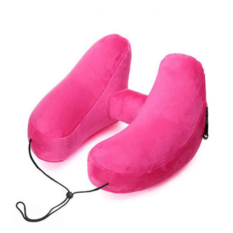 Travel H-shaped Inflatable Pillow Car Long-distance Airplane Nap Neck Pillow, With Hat Navy, With Hat Gray, With Hat Khaki, Pink, Navy, Gray