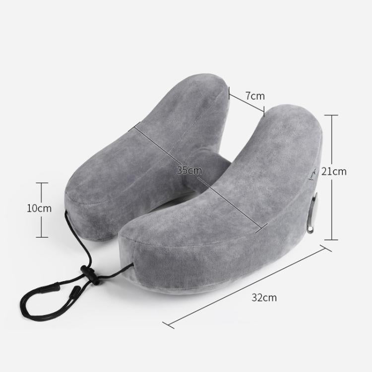 Travel H-shaped Inflatable Pillow Car Long-distance Airplane Nap Neck Pillow, With Hat Navy, With Hat Gray, With Hat Khaki, Pink, Navy, Gray