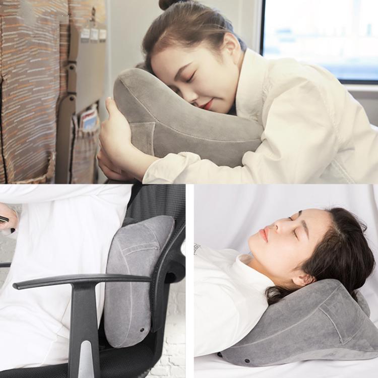 Travel H-shaped Inflatable Pillow Car Long-distance Airplane Nap Neck Pillow, With Hat Navy, With Hat Gray, With Hat Khaki, Pink, Navy, Gray