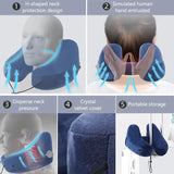 Travel H-shaped Inflatable Pillow Car Long-distance Airplane Nap Neck Pillow, With Hat Navy, With Hat Gray, With Hat Khaki, Pink, Navy, Gray