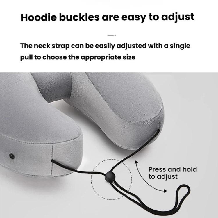 Travel H-shaped Inflatable Pillow Car Long-distance Airplane Nap Neck Pillow, With Hat Navy, With Hat Gray, With Hat Khaki, Pink, Navy, Gray