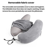 Travel H-shaped Inflatable Pillow Car Long-distance Airplane Nap Neck Pillow, With Hat Navy, With Hat Gray, With Hat Khaki, Pink, Navy, Gray