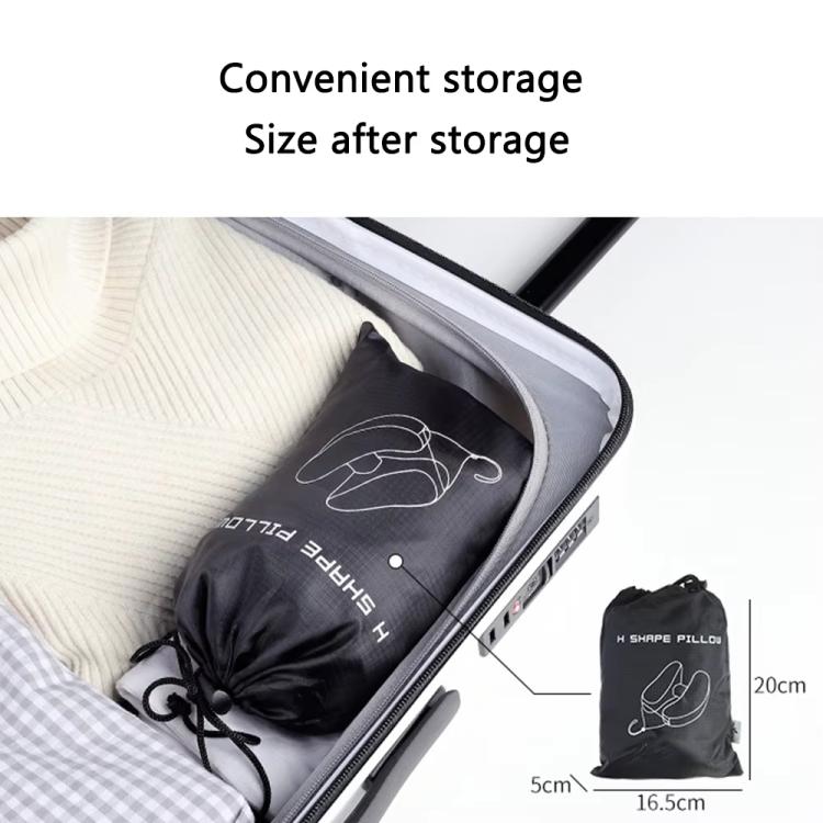 Travel H-shaped Inflatable Pillow Car Long-distance Airplane Nap Neck Pillow, With Hat Navy, With Hat Gray, With Hat Khaki, Pink, Navy, Gray