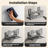 Wall-Mounted Pot Lid Holder & Cutting Board Organizer No Drill Kitchen Storage with Detachable Drip Tray