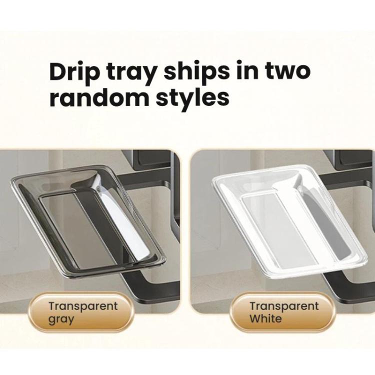 Wall-Mounted Pot Lid Holder & Cutting Board Organizer No Drill Kitchen Storage with Detachable Drip Tray