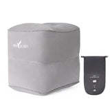 TRAELSKY Flocking PVC Inflatable Footstool Airplane Train Car Footrest Office Nap Footrest With Inflatable Bag, 2 Layer, 3 Layer, Adjustable Height Dual Valve