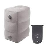 TRAELSKY Flocking PVC Inflatable Footstool Airplane Train Car Footrest Office Nap Footrest With Inflatable Bag, 2 Layer, 3 Layer, Adjustable Height Dual Valve