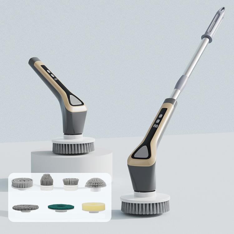 7 In 1 Extendable Electric Cleaning Brush Multi-Surface Scrubber for Bathroom, Stove, Car & Tile