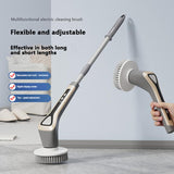 7 In 1 Extendable Electric Cleaning Brush Multi-Surface Scrubber for Bathroom, Stove, Car & Tile