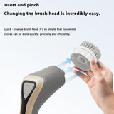 7 In 1 Extendable Electric Cleaning Brush Multi-Surface Scrubber for Bathroom, Stove, Car & Tile