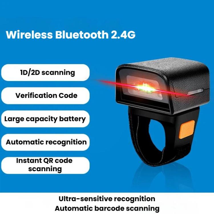 2D Ring Bluetooth Scanner Mini Wireless Barcode Scanner For Warehouse Logistics, Z01D