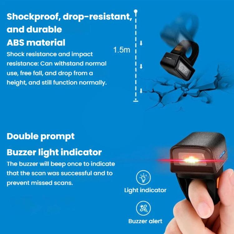 2D Ring Bluetooth Scanner Mini Wireless Barcode Scanner For Warehouse Logistics, Z01D