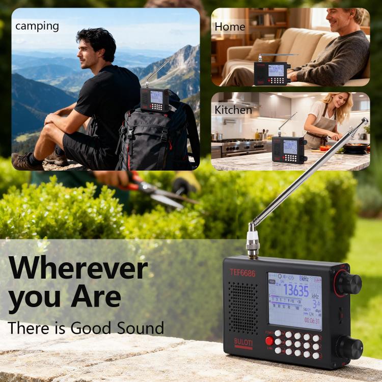 BULOTI TEF6686 Touch Screen Full Band High Sensitivity FM Radio