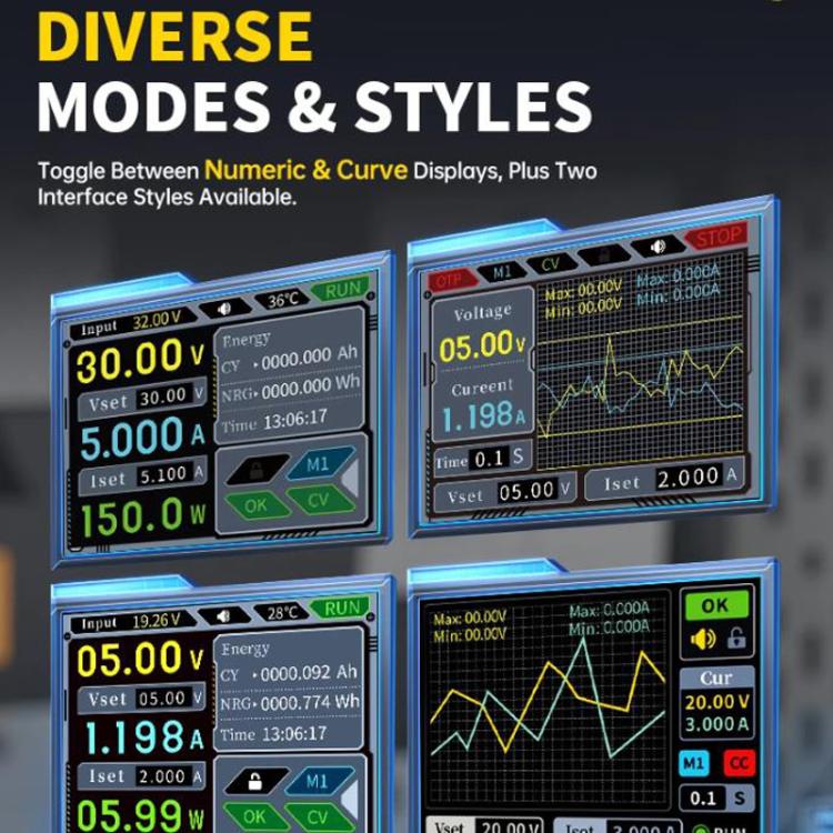 FNIRSI DPS-150 CNC DC Adjustable Regulated Power Supply High-Power Portable Power Supply Upper Computer, Standard, High US Plug, High EU Plug