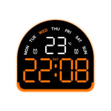 LED Ambient Light Electronic Clock Multifunctional Alarm Clock Home Lighting Table Clock, Black Shell Blue Light, Black Shell Green Light, Black Shell Red Light, Black Shell Orange Light, Black Shell Pink Light, White Shell Blue Light                  ...