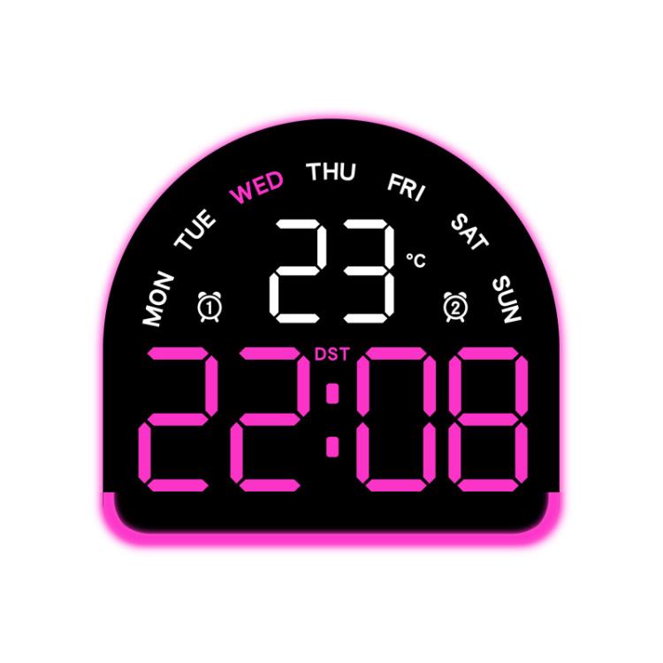 LED Ambient Light Electronic Clock Multifunctional Alarm Clock Home Lighting Table Clock, Black Shell Blue Light, Black Shell Green Light, Black Shell Red Light, Black Shell Orange Light, Black Shell Pink Light, White Shell Blue Light                  ...