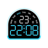 LED Ambient Light Electronic Clock Multifunctional Alarm Clock Home Lighting Table Clock, Black Shell Blue Light, Black Shell Green Light, Black Shell Red Light, Black Shell Orange Light, Black Shell Pink Light, White Shell Blue Light                  ...