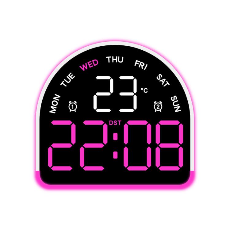 LED Ambient Light Electronic Clock Multifunctional Alarm Clock Home Lighting Table Clock, Black Shell Blue Light, Black Shell Green Light, Black Shell Red Light, Black Shell Orange Light, Black Shell Pink Light, White Shell Blue Light                  ...