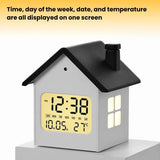House-Shaped LCD Alarm Clock Multifunctional Children Clock Bedside Clock With Night Light