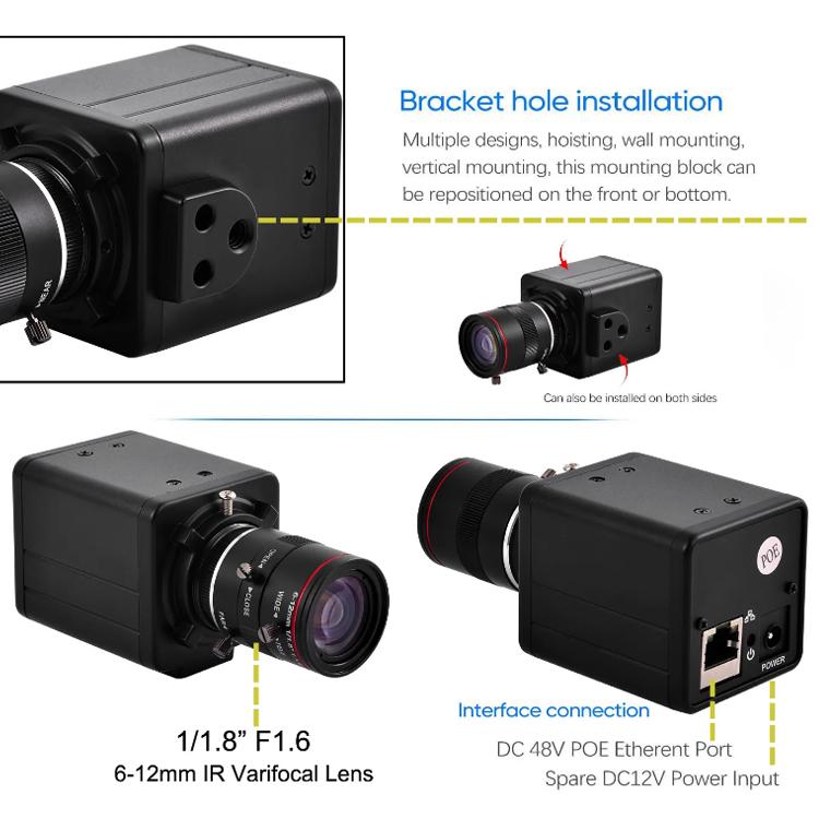 Vanxse 4MP Ultra-HD 6-12mm Zoom Lens Network PoE Camera, NXS612