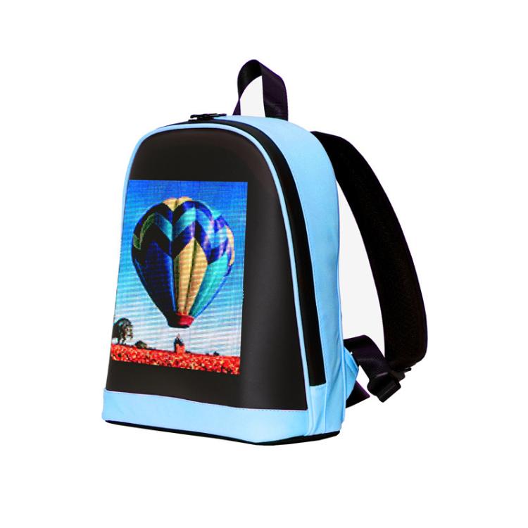 DIY Pattern Backpack With Illuminated LED Display Waterproof Schoolbag