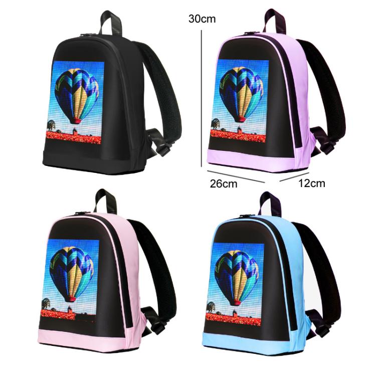 DIY Pattern Backpack With Illuminated LED Display Waterproof Schoolbag