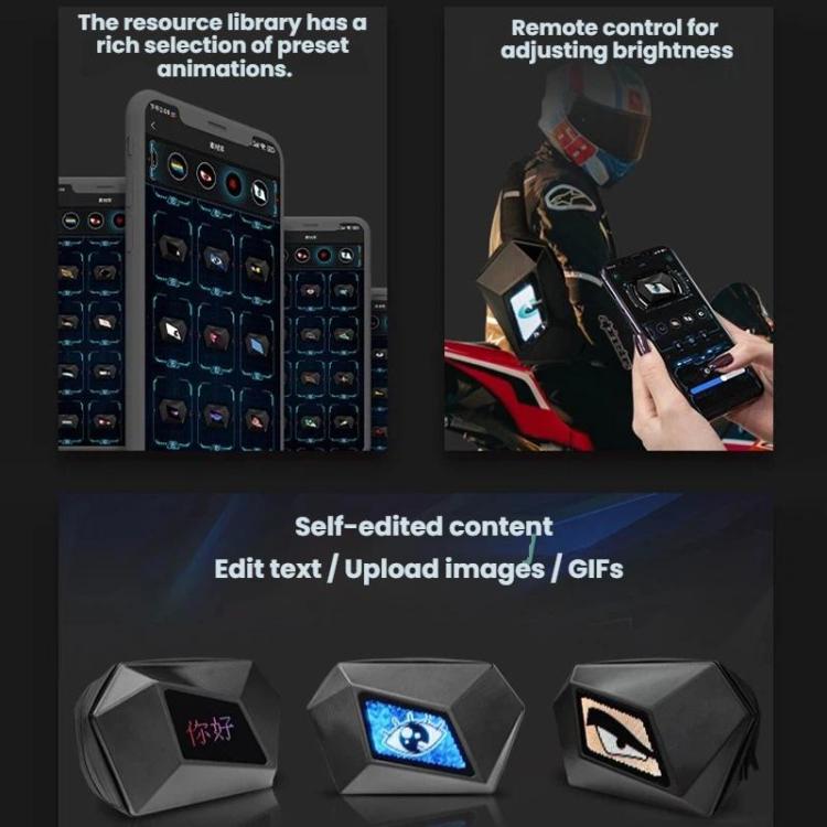 LED Illuminated Shoulder Bag Outdoor Water-Repellent Motorcycle Bag