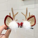 1pair Christmas Hair Clip  Antler Hair Accessory, Mushroom Brown, Mushroom Red, Powder Coating Antler Gold, Red Green Ball, Hat