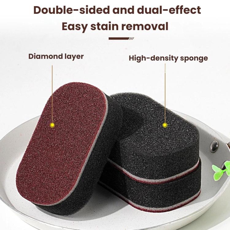 5pcs /Set Household Rust Remover Pot Cleaner Black Grime Diamond Abrasive Sponge Brush, 5pcs /Set