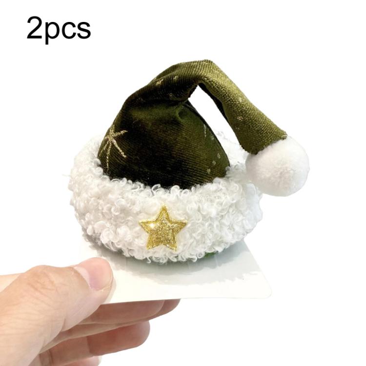 2pcs Christmas Hair Clips Headbands Christmas Hat Hair Accessories, Hair Band Red, Hair Band Green, Large Hair Clip Red, Large Hair Clip Green, Small Hair Clip Red, Small Hair Clip Green