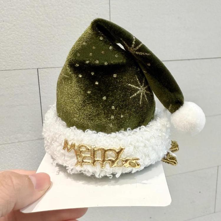 2pcs Christmas Hair Clips Headbands Christmas Hat Hair Accessories, Hair Band Red, Hair Band Green, Large Hair Clip Red, Large Hair Clip Green, Small Hair Clip Red, Small Hair Clip Green