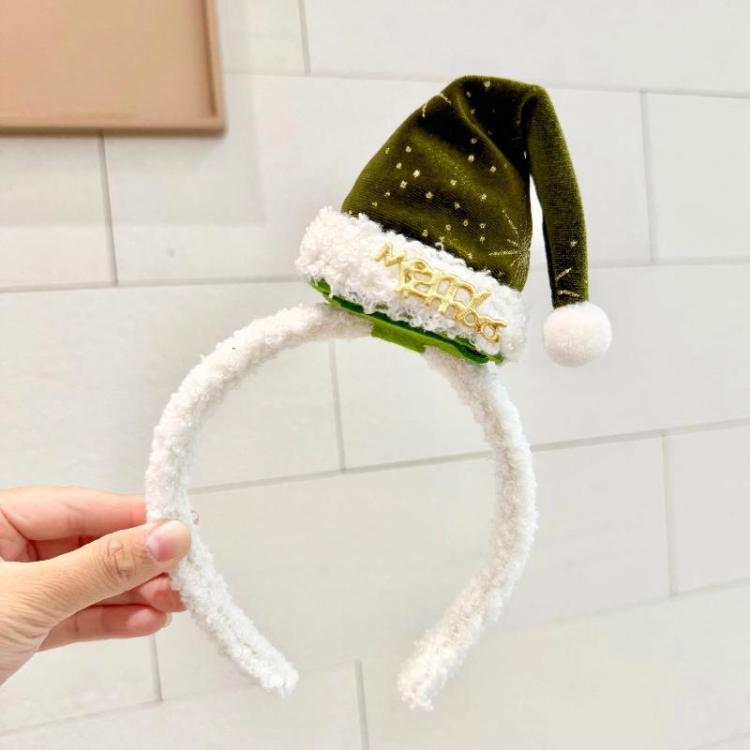 2pcs Christmas Hair Clips Headbands Christmas Hat Hair Accessories, Hair Band Red, Hair Band Green, Large Hair Clip Red, Large Hair Clip Green, Small Hair Clip Red, Small Hair Clip Green