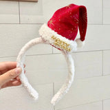 2pcs Christmas Hair Clips Headbands Christmas Hat Hair Accessories, Hair Band Red, Hair Band Green, Large Hair Clip Red, Large Hair Clip Green, Small Hair Clip Red, Small Hair Clip Green