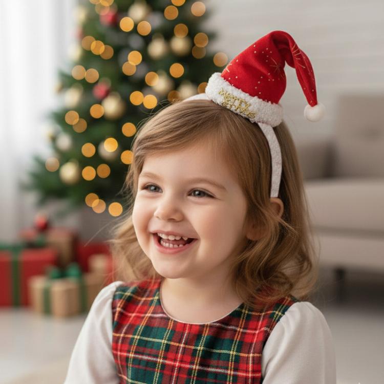 2pcs Christmas Hair Clips Headbands Christmas Hat Hair Accessories, Hair Band Red, Hair Band Green, Large Hair Clip Red, Large Hair Clip Green, Small Hair Clip Red, Small Hair Clip Green