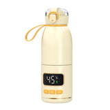 450ml Portable Wireless Baby Bottle Warmer 15000mAh Rechargeable Heating Cup 37-55 degrees, Stainless Steel, Glass