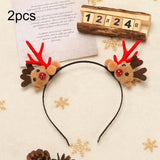 2pcs Christmas Reindeer Hair Accessory Cute Plush Fawn Hair Clip, Hairband Red, Hair Clip Red, Hairband Brown, Hair Clip Brown