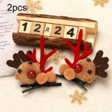 2pcs Christmas Reindeer Hair Accessory Cute Plush Fawn Hair Clip, Hairband Red, Hair Clip Red, Hairband Brown, Hair Clip Brown
