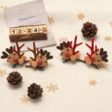 2pcs Christmas Reindeer Hair Accessory Cute Plush Fawn Hair Clip, Hairband Red, Hair Clip Red, Hairband Brown, Hair Clip Brown
