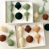 6pcs /Box Shaped Flocked Christmas Balls Christmas Tree Small Pendant