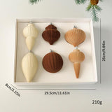 6pcs /Box Shaped Flocked Christmas Balls Christmas Tree Small Pendant