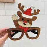 2pcs Christmas Eyeglass Frame Decorations Party Dress-Up Photo Props, Santa Claus, Reindeer, Gingerbread Man, Snowman