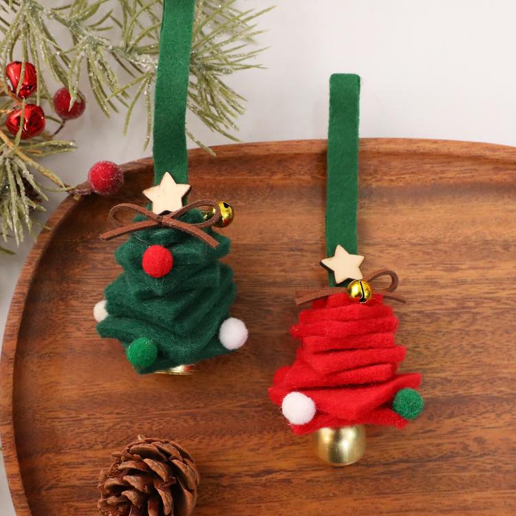 Mini Felt Christmas Tree Bell Hanging Christmas Decorations
